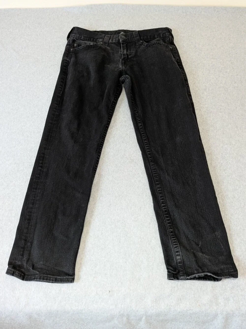 True Religion Geno Relaxed Slim Jeans Men's 32 (Fit 32x30) Black Stretch